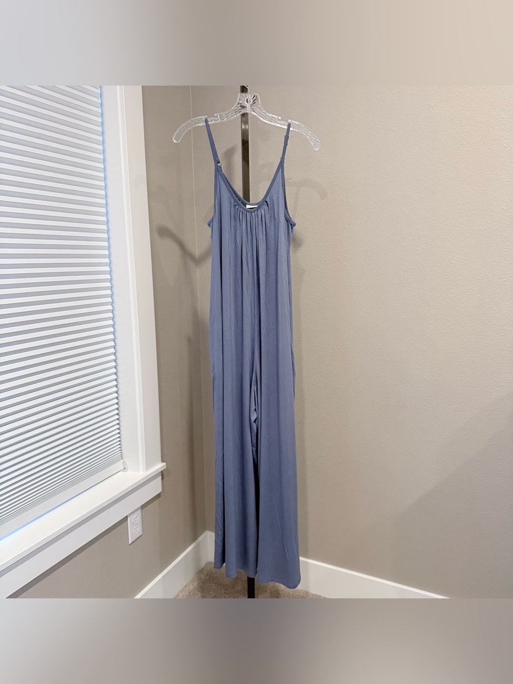 NWT Eco threads women’s dusty blue wide leg jumpsuit size medium